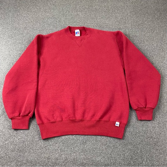 Vintage Russell Athletic Made In USA Red Crewneck Pullover Sweatshirt Adult M - Picture 1 of 9